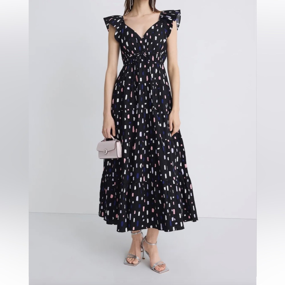 Kate Spade Painterly Strokes Flutter Sleeve Dress
